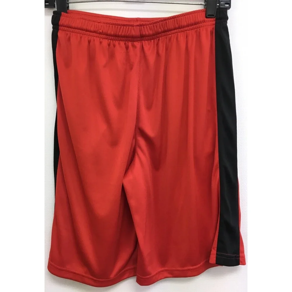 BCG Boys Shorts X-Large XL (18-20) Red Black Basketball Side Stripe Tech NWT